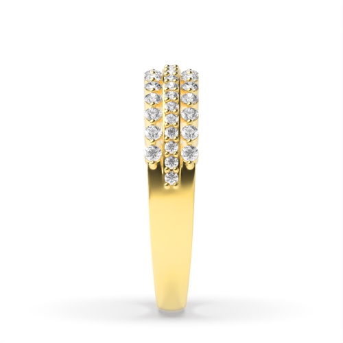 4 Prong Round Yellow Gold Celestial Eternity Diamond Rings
