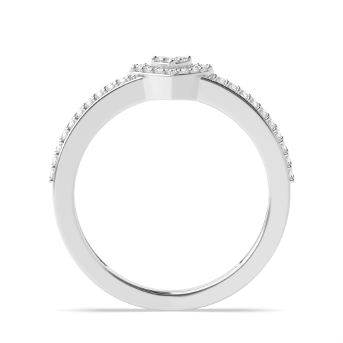 3 Prong Round Heart design Moissanite Engagement Rings