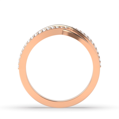 4 Prong Round Rose Gold Unity band Eternity Diamond Rings