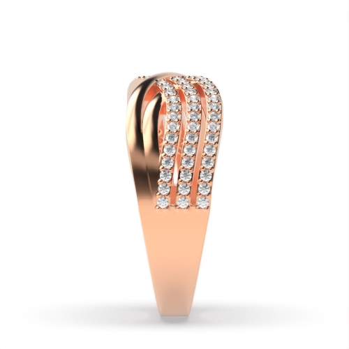 4 Prong Round Rose Gold Unity band Eternity Diamond Rings