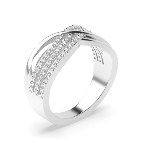 4 Prong Round Unity band Moissanite Eternity Diamond Rings