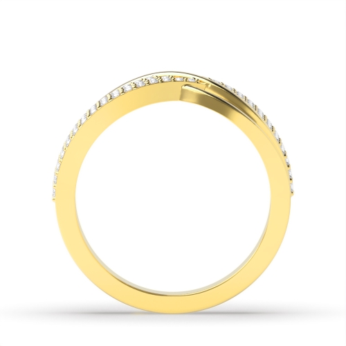 4 Prong Round Yellow Gold Unity band Unusual Eternity Diamond Rings