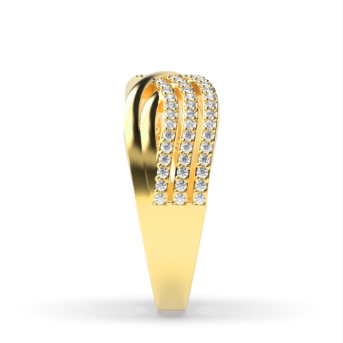 4 Prong Round Yellow Gold Unity band Unusual Eternity Diamond Rings