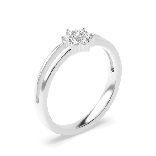 6 Prong Round Flower Moissanite Engagement Rings