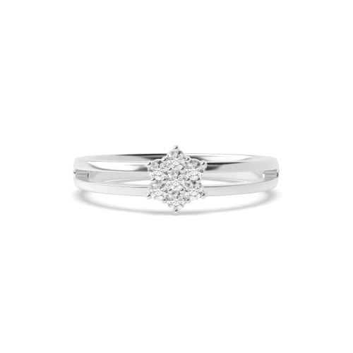 6 Prong Round Flower Moissanite Engagement Rings