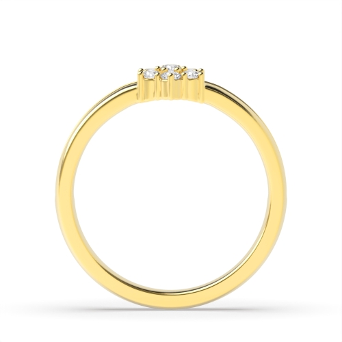 6 Prong Round Yellow Gold Flower Engagement Rings