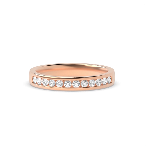 Channel Setting Round Rose Gold Eternalsix Eternity Diamond Rings