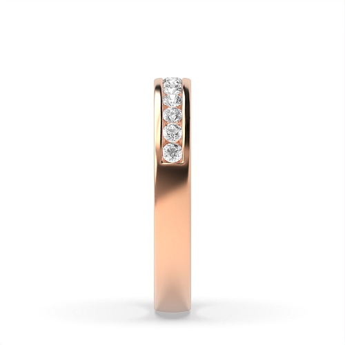 Channel Setting Round Rose Gold Eternalsix Eternity Diamond Rings