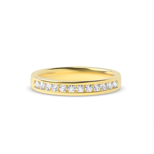 Channel Setting Round Yellow Gold Eternalsix Eternity Diamond Rings