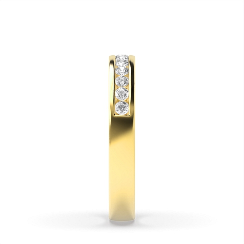 Channel Setting Round Yellow Gold Eternalsix Eternity Diamond Rings