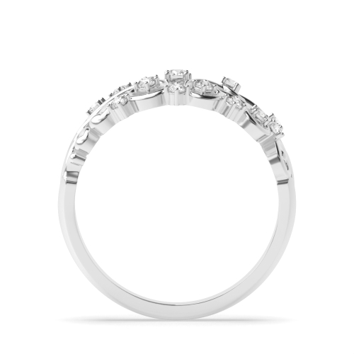 4 Prong Round White Gold Designer twigs Unique Eternity Bands Engagement Rings