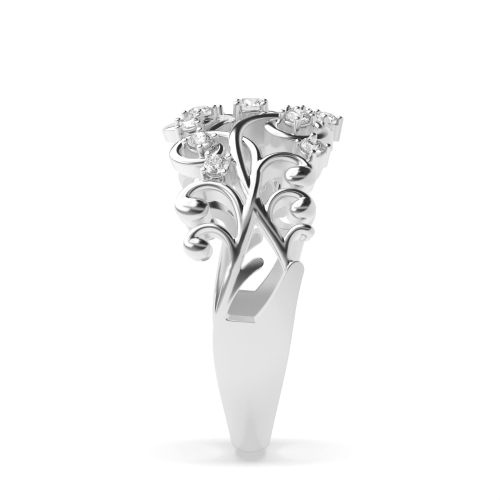 4 Prong Round White Gold Designer twigs Unique Eternity Bands Engagement Rings