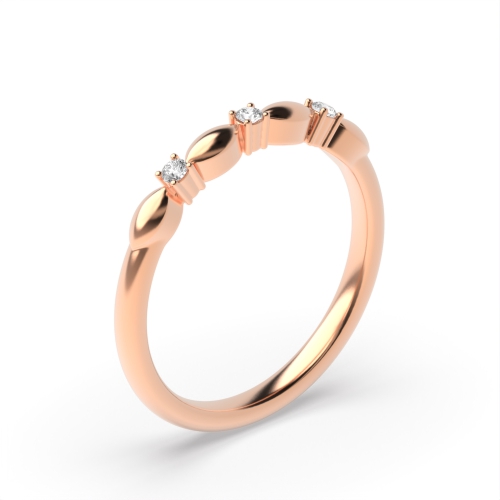 4 Prong Round Rose Gold Craftsmanship Eternity Diamond Rings