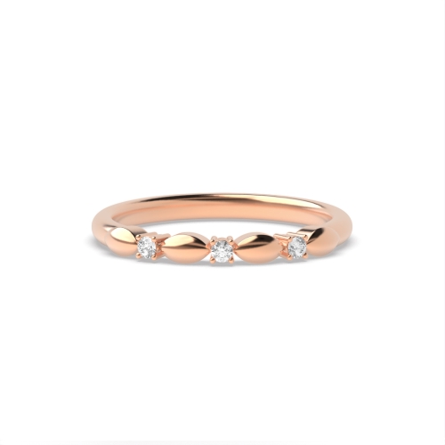 4 Prong Round Rose Gold Craftsmanship Eternity Diamond Rings