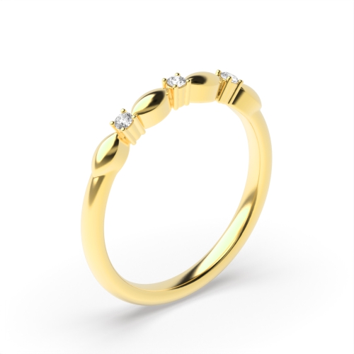 4 Prong Round Yellow Gold Craftsmanship Eternity Diamond Rings