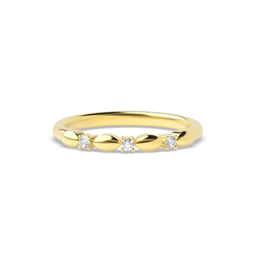 4 Prong Round Yellow Gold Craftsmanship Eternity Diamond Rings