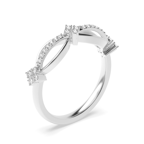 4 prong setting round shape diamond designer ring