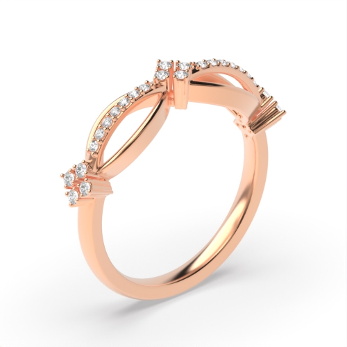 4 Prong Round Rose Gold Aurora unique Unusual Wedding Engagement Rings