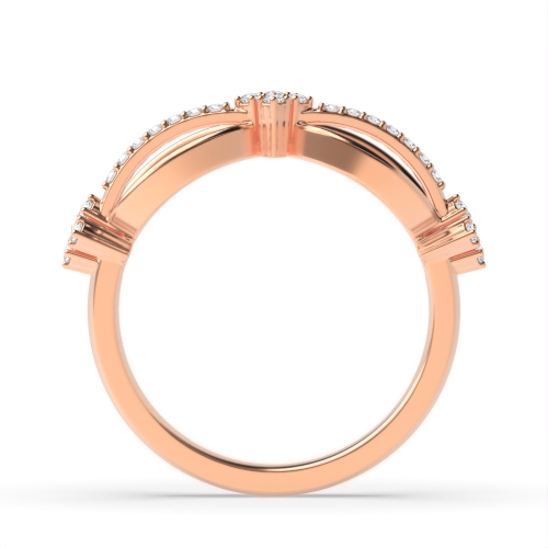 4 Prong Round Rose Gold Aurora unique Unusual Wedding Engagement Rings