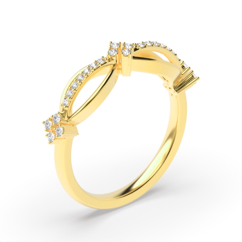 4 Prong Round Yellow Gold Aurora unique Unique Engagement Rings