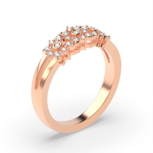 4 Prong Round Rose Gold Angelic Unusual Wedding Engagement Rings