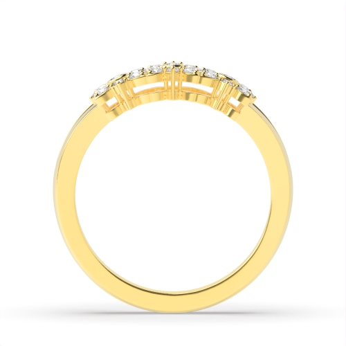 4 Prong Round Yellow Gold Angelic Unique Engagement Rings