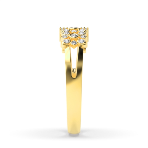 4 Prong Round Yellow Gold Angelic Unique Engagement Rings