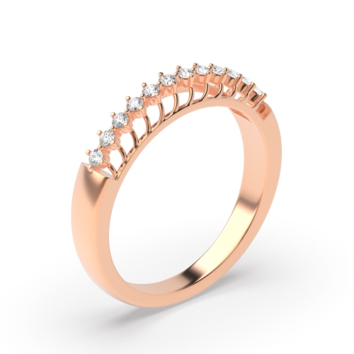 4 Prong Round Rose Gold Fullspectrum Eternity Diamond Rings