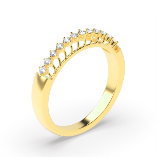 4 Prong Round Yellow Gold Fullspectrum Eternity Diamond Rings
