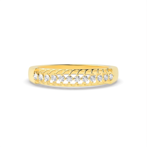 4 Prong Round Yellow Gold Fullspectrum Eternity Diamond Rings