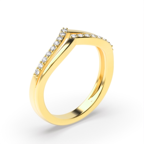 4 Prong Round Yellow Gold 2 row Eternity Diamond Rings