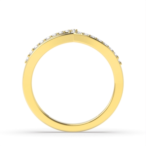 4 Prong Round Yellow Gold 2 row Eternity Diamond Rings