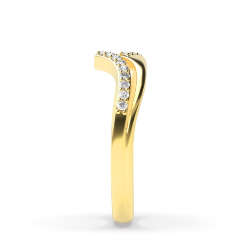4 Prong Round Yellow Gold 2 row Eternity Diamond Rings