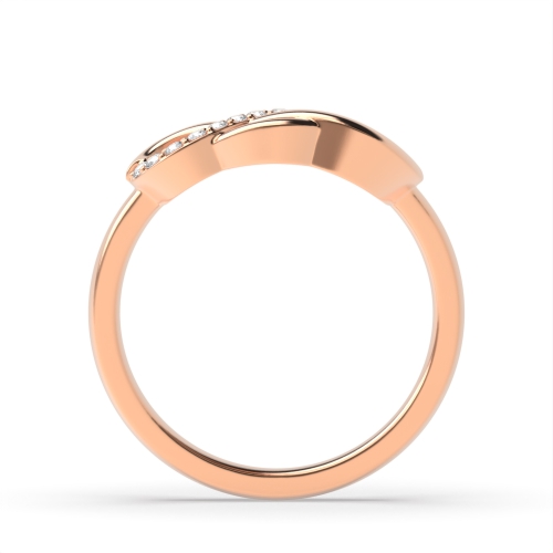 4 Prong Round Rose Gold Enfinity Band Diamond Rings