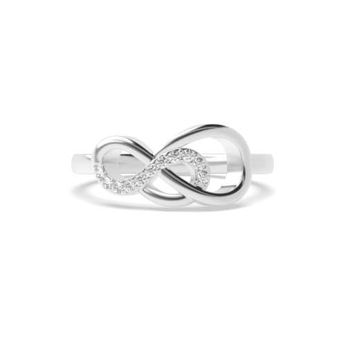 4 Prong Round White Gold Enfinity Band Diamond Rings
