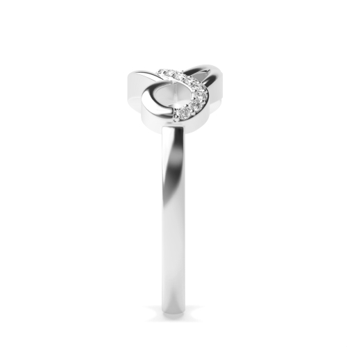 4 Prong Round White Gold Enfinity Band Diamond Rings