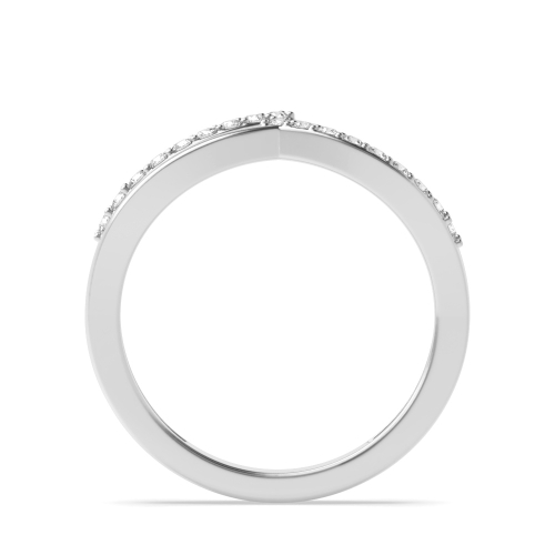 4 Prong Round Vow Circle Women's Shaped Wedding Band