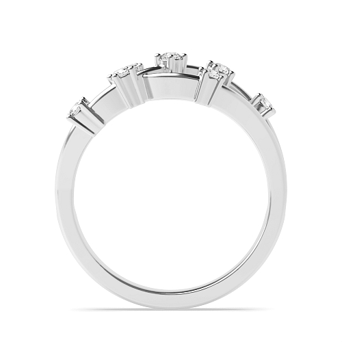 4 Prong Round Vow Circle Women's Shaped Wedding Band