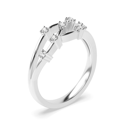 4 Prong Round White Gold Vow circle Women's Shaped Wedding Rings & Bands