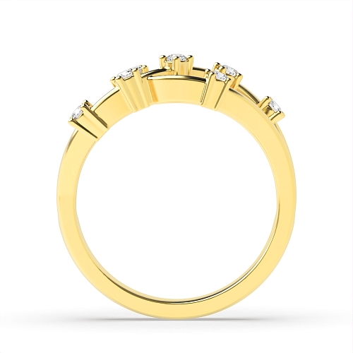 4 Prong Round Yellow Gold Vow circle Wedding Rings & Bands