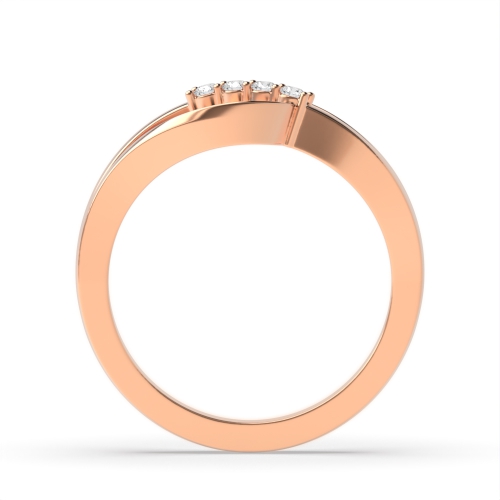 4 Prong Round Rose Gold Promise orbit Diamond Rings