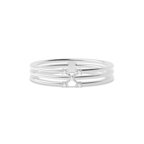 4 Prong Round White Gold Affinity ring Band Diamond Rings