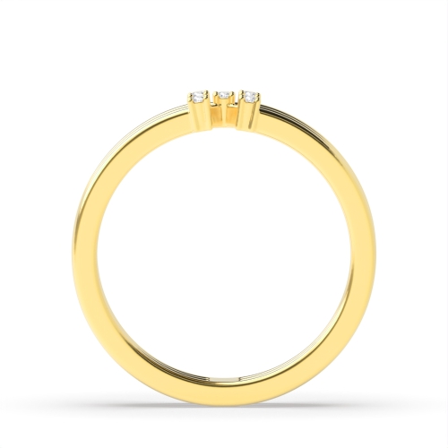 4 Prong Round Yellow Gold Affinity ring Band Diamond Rings