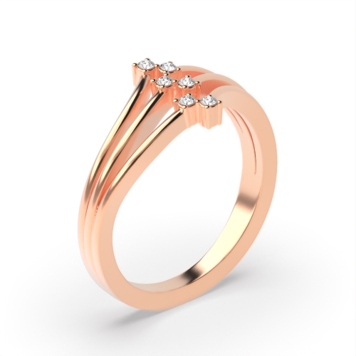 4 Prong Round Rose Gold Covenant circle Diamond Rings