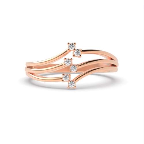 4 Prong Round Rose Gold Covenant circle Diamond Rings