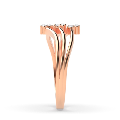 4 Prong Round Rose Gold Covenant circle Diamond Rings