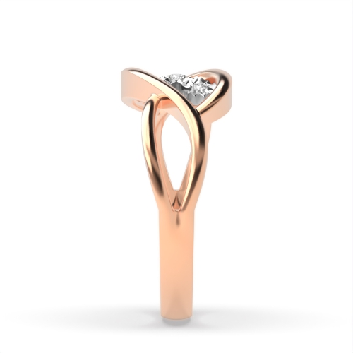 Bezel Setting Round Rose Gold set Illusion Set Engagement Rings
