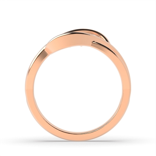 Bezel Setting Round Rose Gold Illusion set Engagement Rings