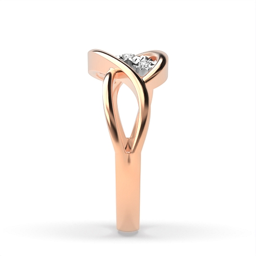 Bezel Setting Round Rose Gold Illusion set Engagement Rings