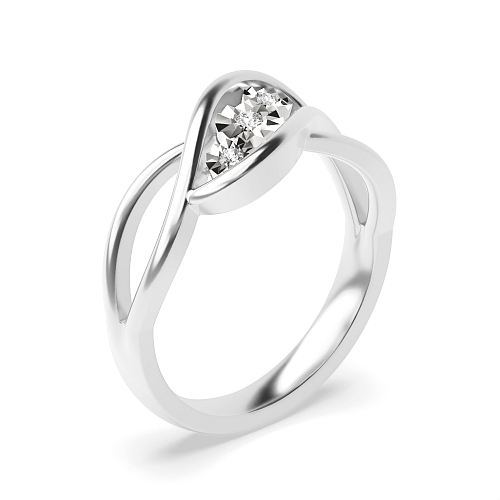 Bezel Setting Round Illusion set Moissanite Engagement Rings